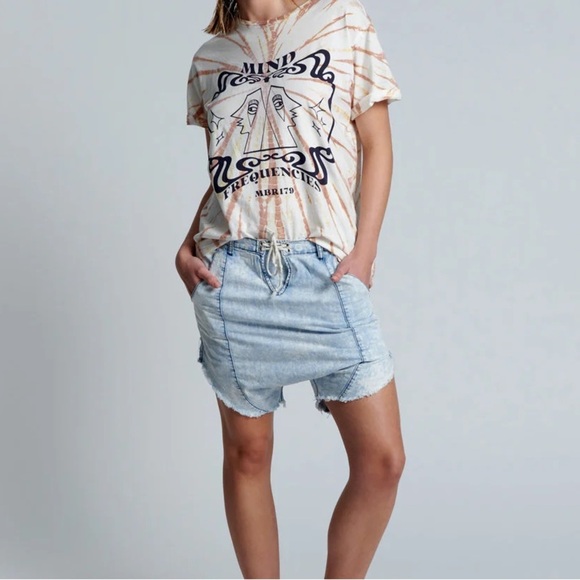 NWT One Teaspoon Luxe Harem Shorts Denim Classic Chambray Relaxed Sz 26 - Picture 1 of 16